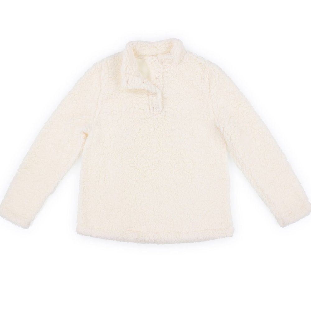 White Sherpa Fleece Pullover (S)